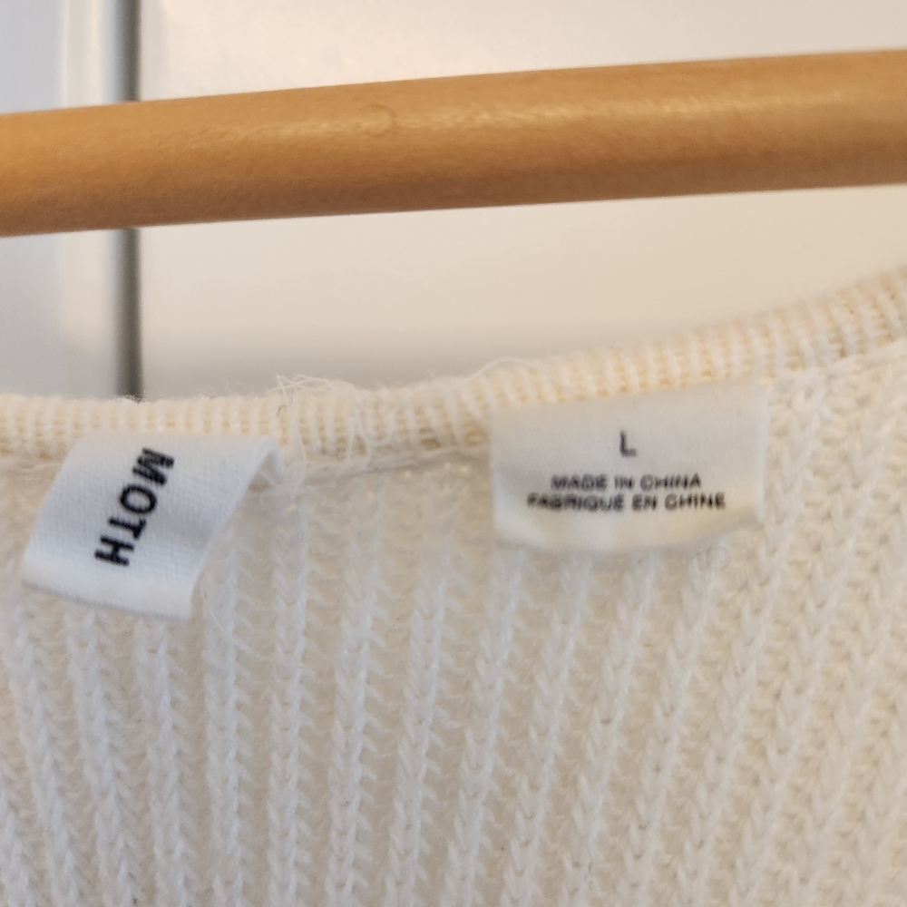 Anthropologie Moth Size L Wrap Sweater Cream - Picture 3 of 6